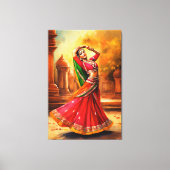 Graceful Indiase danser in levendige kleding Canvas Afdruk (Voorkant)