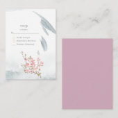 Graceful Japanse maonlight RSVP Notitiekaartje (Voorkant / Achterkant)