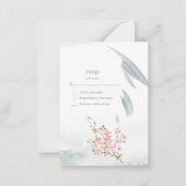 Graceful Japanse maonlight RSVP Notitiekaartje (Voorkant)