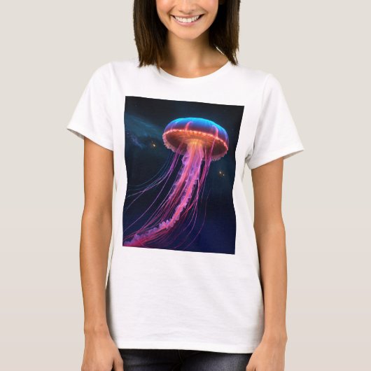 Graceful Jellyfish T-Shirt Duik in Oceanische stij (Voorkant)