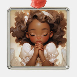 Graceful Kerstmis Zwarte Engel Guardian Metalen Ornament