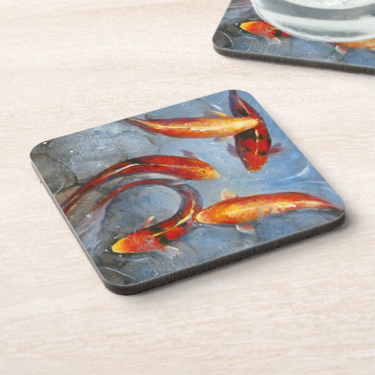 Graceful Koi I Bier Onderzetter (Linkerzijde)