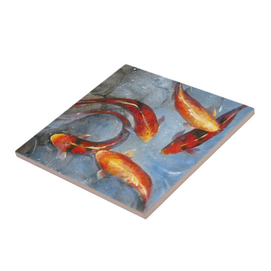 Graceful Koi I Tegeltje (Zijkant)