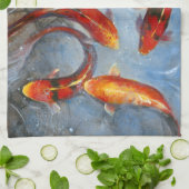 Graceful Koi I Theedoek (Gevouwen)