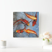 Graceful Koi I Vierkante Klok (Huis)