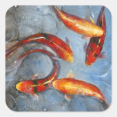 Graceful Koi I Vierkante Sticker (Voorkant)