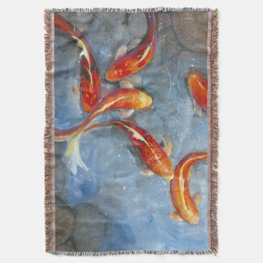 Graceful Koi II Deken (Voorkant Verticaal)