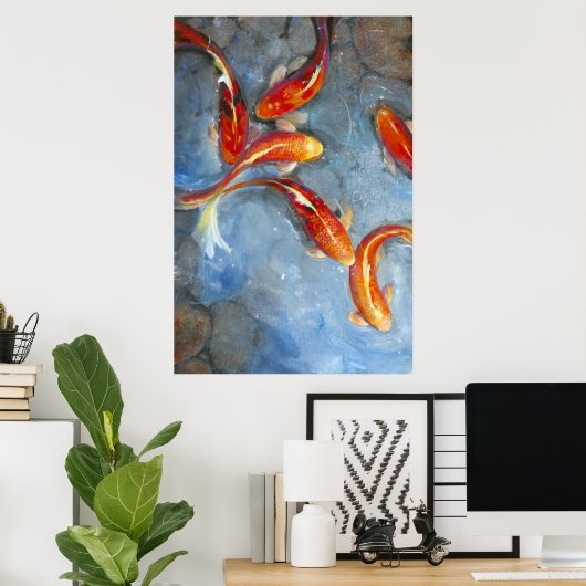 Graceful Koi II Poster (Thuiskantoor)