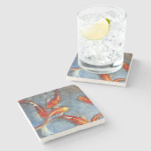 Graceful Koi II Stenen Onderzetter (Zijkant)