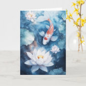 Graceful Koi met vredige wateren Kaart (Gele Bloem)