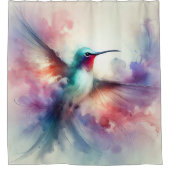 Graceful kolibrie in Waterverf Douchegordijn (Voorkant)