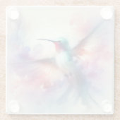 Graceful kolibrie in Waterverf Glazen Onderzetter (Achterkant)