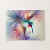 Graceful kolibrie in Waterverf Legpuzzel (Horizontaal)