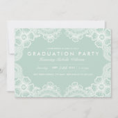 Graceful Lace Afstudeerder Party Invitation Kaart (Voorkant)