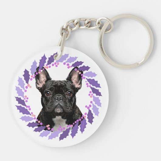 Graceful Lavender French Bulldog | Personalized Sleutelhanger (Achterkant)