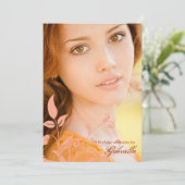 Graceful Leaflets Photo Invitation Kaart (Staand voorkant)