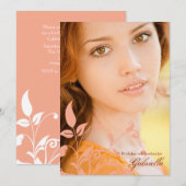 Graceful Leaflets Photo Invitation Kaart (Voorkant / Achterkant)