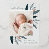 Graceful Leaves | Aankondiging Folie geboorte (Voorkant)