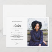 Graceful Leaves Memorial Invorial met foto Kaart (Voorkant / Achterkant)