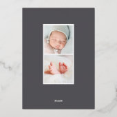 Graceful Leaves Roos Gold Foil Birth Notice Folie Uitnodiging (Achterkant)