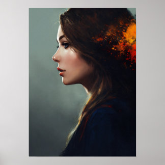 "Graceful Left Pose van een dame uitstralen elegan Poster