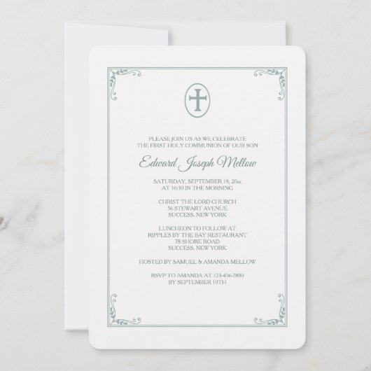 Graceful Lijst Religieuze Uitnodiging (Voorkant)