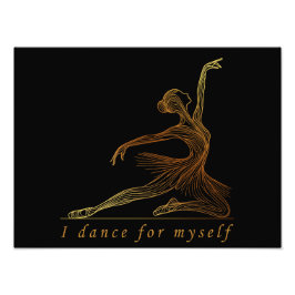 Graceful Line Art Ballerina - Ik dans voor mezelf Foto Afdruk