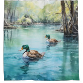 Graceful Mallards: een vrouwelijke ontsnapping Douchegordijn (Voorkant)