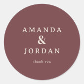 Graceful Maroon Calligraphy Design Ronde Sticker (Voorkant)