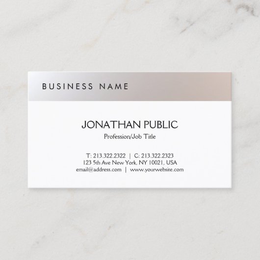 Graceful minimalistische, moderne, eenvoudige prof visitekaartje (Voorkant)