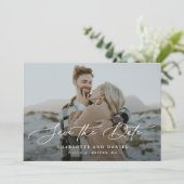 Graceful Modern Calligraphy Full Photo Save The Date (Staand voorkant)