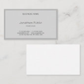 Graceful Modern Elegant Grey Simple Cool Plain Top Visitekaartje (Voorkant / Achterkant)