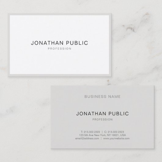 Graceful Modern Minimalistical Plain Clean Luxury Visitekaartje (Voorkant / Achterkant)