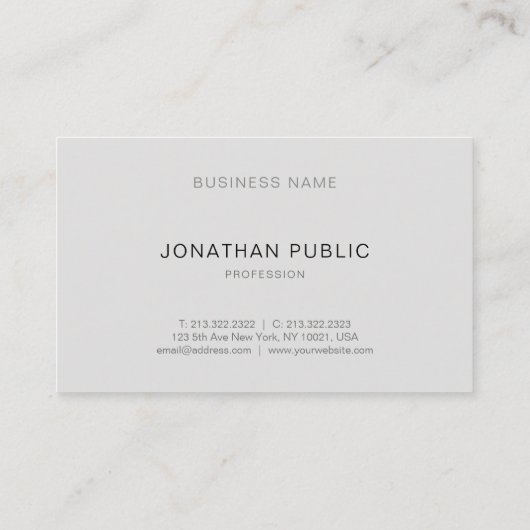 Graceful Modern Minimalistical Plain Clean Luxury Visitekaartje (Achterkant)