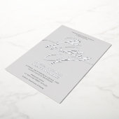 Graceful Modern Script Wedding Gray Silver Folie Uitnodiging (Gedraaid)