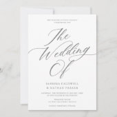 Graceful Modern Script Wedding Kaart (Voorkant)