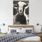 Graceful Monochromatische Expressieve Baby Geitenp Canvas Afdruk (Insitu (Slaapkamer))