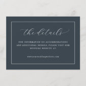 Graceful Navy Calligraphy Informatiekaartje (Voorkant)