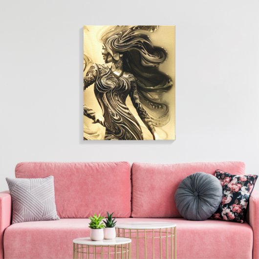 Graceful oman silhouette canvas afdruk (Insitu (Woonkamer))