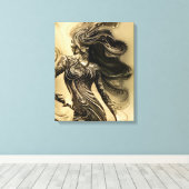 Graceful oman silhouette canvas afdruk (Insitu (Houten vloer))