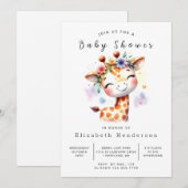 Graceful Online Giraffe Baby shower Kaart (Voorkant / Achterkant)