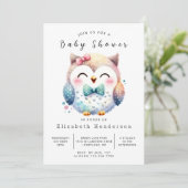Graceful Online Owl Baby shower Kaart (Staand voorkant)