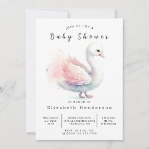 Graceful Online Swan Baby shower Kaart