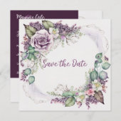 Graceful Painted Floral Save the Date (Voorkant / Achterkant)