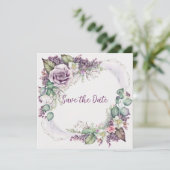 Graceful Painted Floral Save the Date (Staand voorkant)