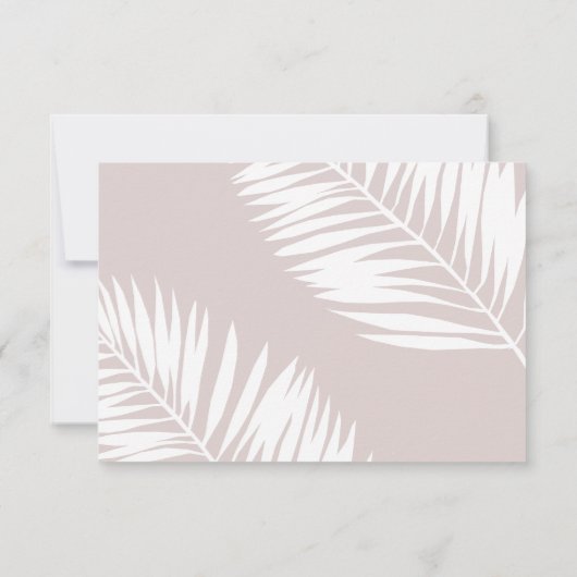 Graceful Palms Roze bruiloft RSVP Kaart (Achterkant)
