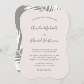 Graceful Palms Wedding Invitation Kaart (Voorkant / Achterkant)