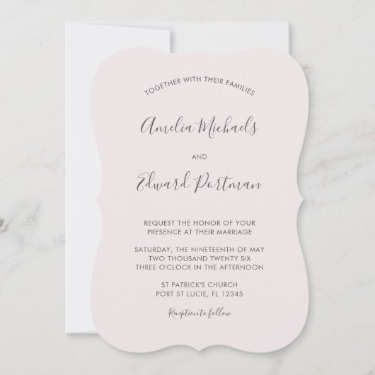 Graceful Palms Wedding Invitation Kaart (Voorkant)