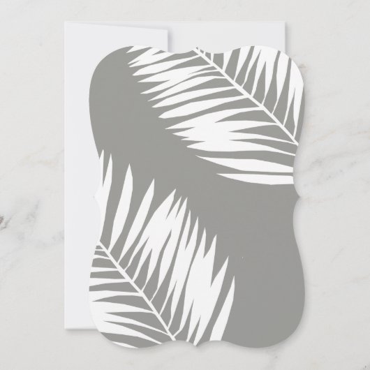 Graceful Palms Wedding Invitation Kaart (Achterkant)