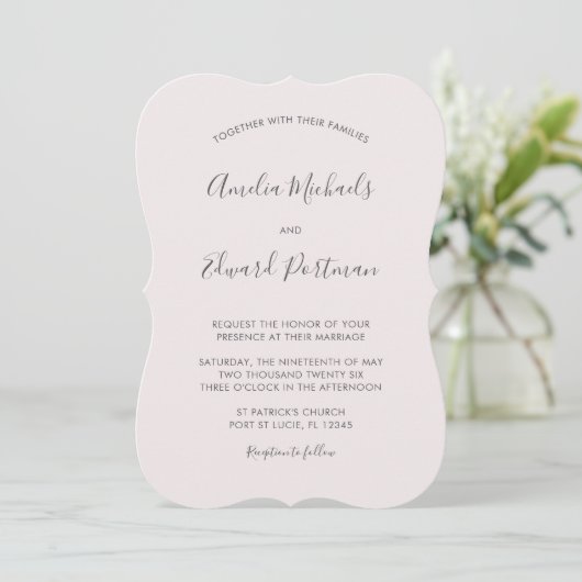 Graceful Palms Wedding Invitation Kaart (Staand voorkant)